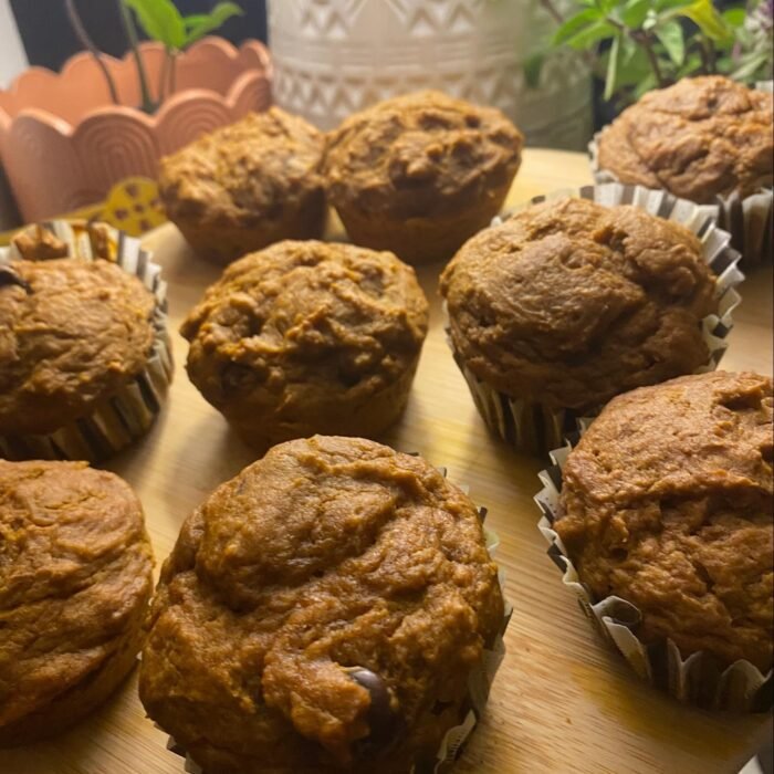 Dozen Sourdough Pumpkin Chocolate Chip Muffins
